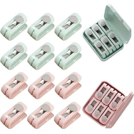 Porte-couette - Clips de Support de Couette - 12 pièces - ABS - Cyan, Rose (1/4)
