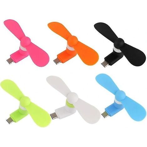Lot de 6 mini ventilateurs pour téléphone portable, ventilateurs portables pour smartphones USB-C-AquaForge (1/5)