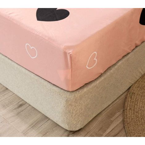 Drap Housse 90x190/200 cm avec Bonnet 30 cm, Rose - Enfant Matelas Epais 1 Personne, Microfibre Brossée avec Rebord Élastique (1/5)