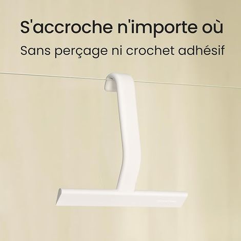 Shower Squeegee with Hook, 25 cm, White  silicone for shower screens, windows, mirrors, tiles and cars (1/4)