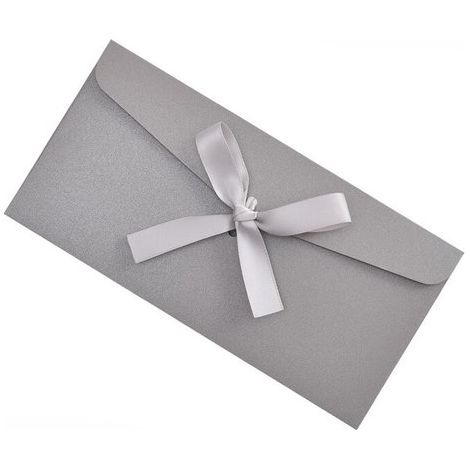 Set mit 10 rustikalen, farbenfrohen Umschlägen mit eleganten Seidenschleifen für Hochzeitseinladungen, Geburtstagskarten, Partyankündigungen und (1/5)