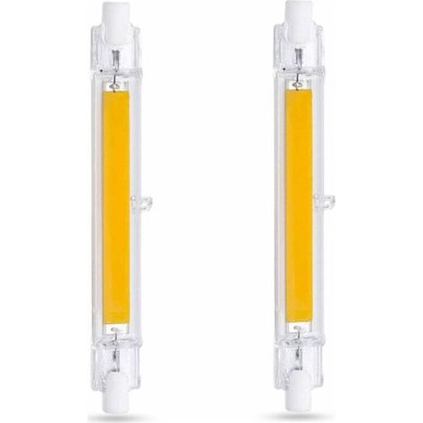 BRAVIX R7S 118 mm 10 W Warmweiß 3000 K LED-Lampe, 1000 lm, entspricht einer 80-W- oder 100-W-Halogenlampe (R7S J118), nicht dimmbar, schlanke COB-LED-Lampe (R7S 118 mm) für Wand- und Stehlampen, 2er-P (1/5)