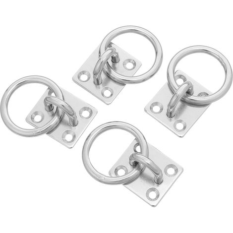 Stück robuste Edelstahl Wandhaken mit Ösenplatte Ring und (1/5)