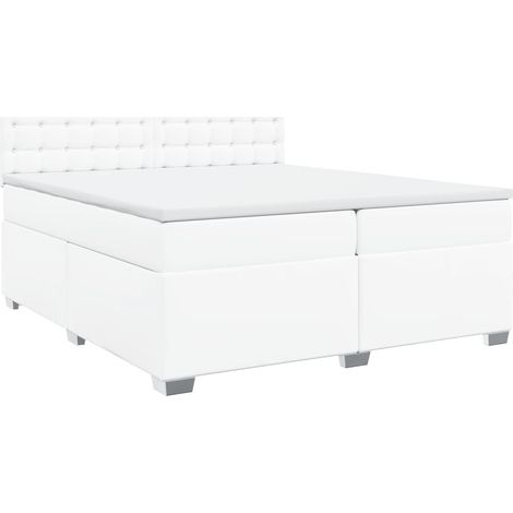 Maison Exclusive - Giroletto a Molle con Materasso Bianco 200x200cm in Similpelle (1/5)