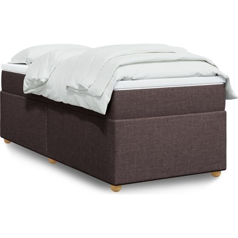Boxspringbett mit Matratze Dunkelbraun 90x190 cm Stoff