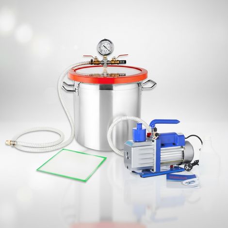 Melko Set Vakuumpumpe 127 l/min Vakuumkammer 28x28 cm Harzfalle Unterdruckpumpe 