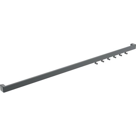 Barre de crédence murale EOS - en aluminium - longueur 900 mm - 6 crochets - finition inox satiné - COSMA