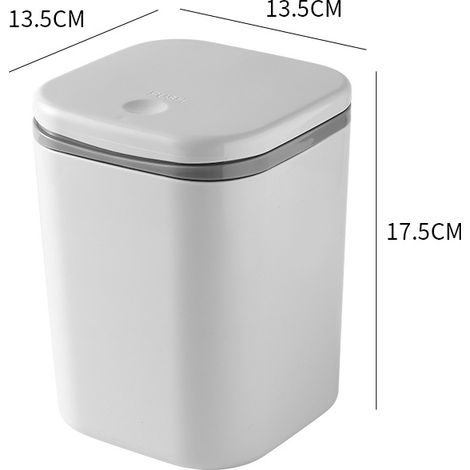 Papelera de oficina Ready Supply PP con tapa, cubo de almacenamiento para oficina, dormitorio o residencia estudiantil, pequeño contenedor de basura (gris, 1 unidad) (1/5)