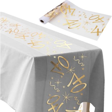 Camino de mesa para un 18 cumpleaños,28 cm x 10 m,decoración de mesa,decoración de cumpleaños,camino de mesa dorado para hombres y mujeres,18 (1/5)