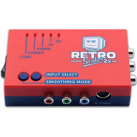 Convertisseur AV vers HD RetroScaler2x (doubleur de ligne) pour consoles de jeux rétro PS2, N64, NES, Dreamcast, Saturn, MD1 et MD2 (rouge) (1/5)