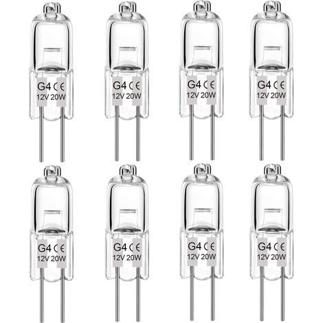 8 Ampoule G4 12V 20W Halogène Dimmable Lumière Chaude Pour Lustre Cuisine (1/5)
