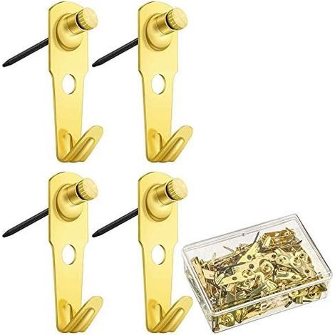 CCYKXA 50 Pieces 30 LB Series Picture Frame Hangers with Nails Photo Hanging Hooks Hanging Nails for Hanging Clock