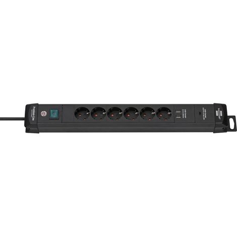 Brennenstuhl 1951160607 Multipresa con interruttore 6 scomparti Nero Schuko 1 pz. (1/5)