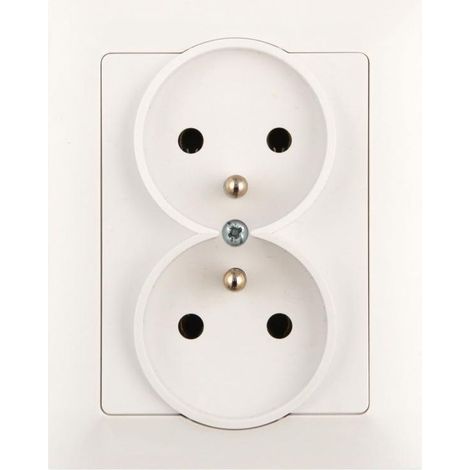 Presa doppia premium con/senza GPt-6 bianco Pr