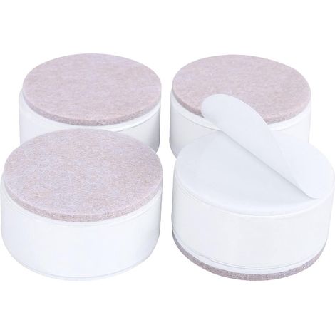 Pieds de meuble ronds en acier carbone, lot de 4, 15 cm, blancs, pieds de remplacement robustes pour table, armoire et canapé, pour rénovation et aménagement intérieur (1/5)