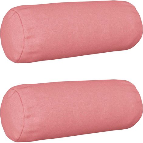 Cushion Cover 2 pcs HEERLEN Pink Ø 15 x 40 cm Fabric vidaXL (1/5)