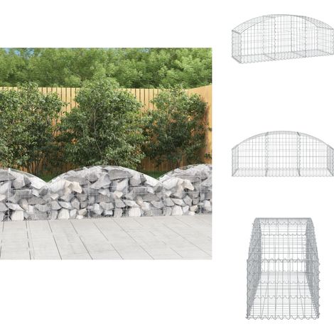 Panier de gabions arqué 150x50x40/60 cm Fer galvanisé - Paniers De Gabions - Mur De Gabions - Clôture De Jardin - Décoration Jardin - Barrieres Jardin (1/5)