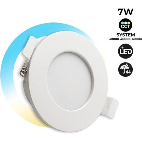 Downlight LED Estanco Empotrable CCT - 7W - IP44 - Corte Ø