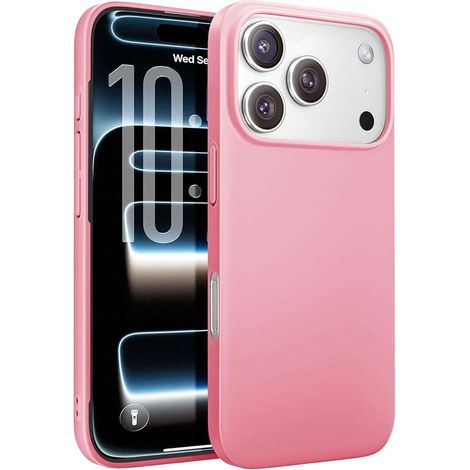 Coque arrière pour iPhone 17 Pro MagSafe en silicone mat rose