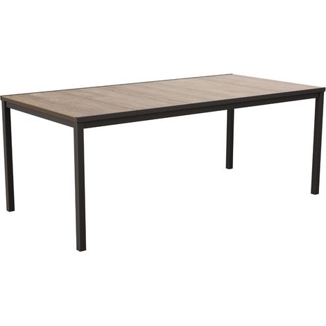 Keter – Table de jardin 200 cm – Structure graphite – Effet bois – Résistante aux intempéries – Montage rapide – Pour espaces extérieurs