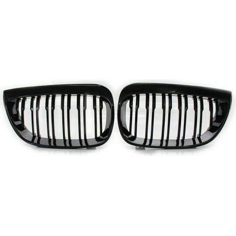 Paire de grilles de calandre de remplacement pour BMW Série 1 E81 E87 2004-2007 Grilles de course de style de voiture - Le noir (1/5)