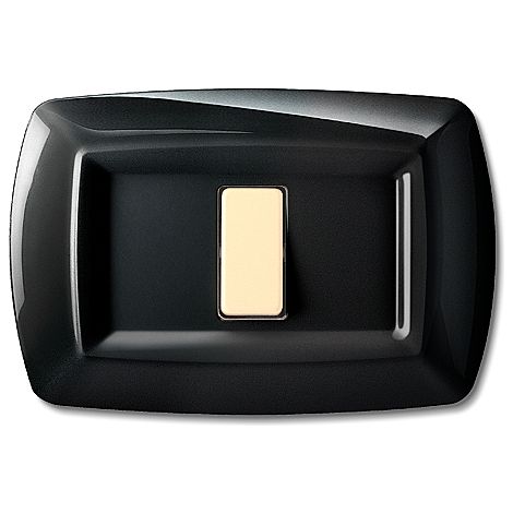 Placca serie Tondò, 1 modulo, plastica, nero, compatibile con serie BTicino Magic - Elettrocanali ECL2591N