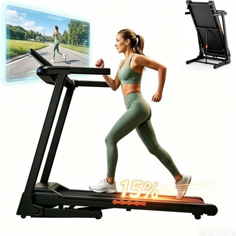 Klappbares Laufband KT-P1 - 1000W, Geschwindigkeit 13,7 km/h, Neigung 15%, 12 Programme, Dämpfungssystem (1/4)