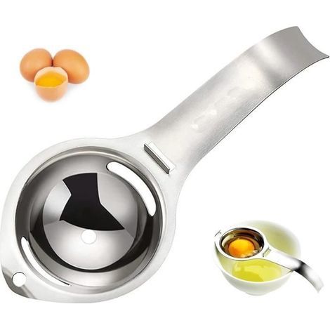 Eiertrenner, Edelstahl-Eiklarfilter, Eierteiler, Eiersieb, für Eigelb, zum Kochen und Backen (1/4)