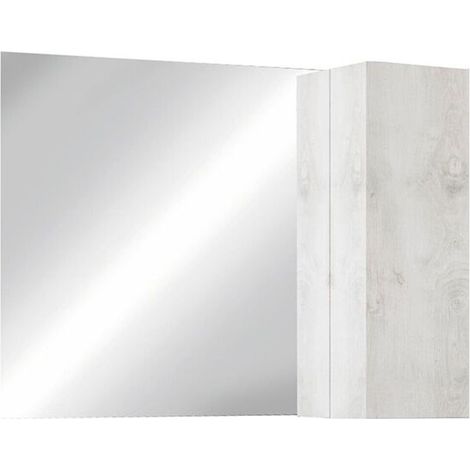 Specchio design con contenitore, 92x75cm, collezione ISORA, colore bianco lucido (1/2)
