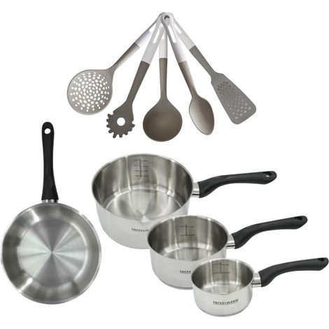 Lot Poêle 20 cm , 3 Casseroles 12/16/20 cm Fackelmann Geneva avec 5 ustensiles Fackelmann (1/5)