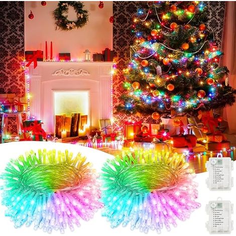 Waterproof String Lights 10 m 2 x Fairy Lights for Pergola Wall Fence Garden Outdoor 8 Flashing Modes without Battery (1/5)