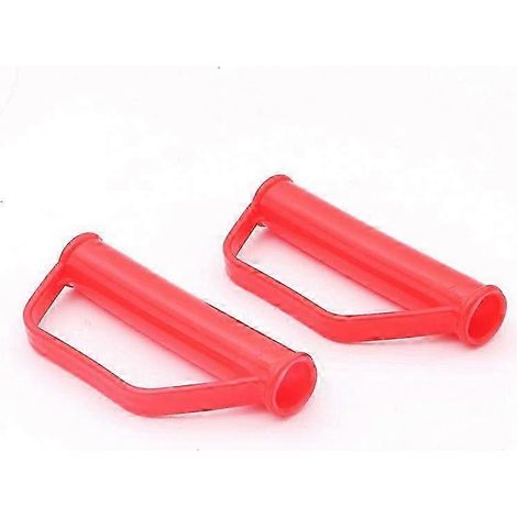 Lot de 2 poignées de sécurité pour diable - 25 mm - Poignées de rechange pour diable de manutention avec protection antichoc - Rouge (1/4)