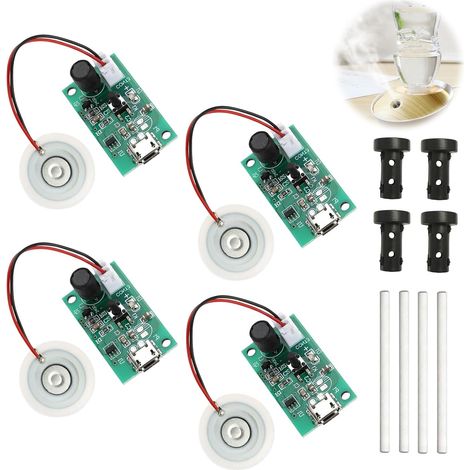 4er-Set Ultraschall-Luftbefeuchter (20 mm) – Geräuschloses USB-Modul mit Timer – DIY-Luftbefeuchtungsset für Innenräume – 5 V DC (1/5)