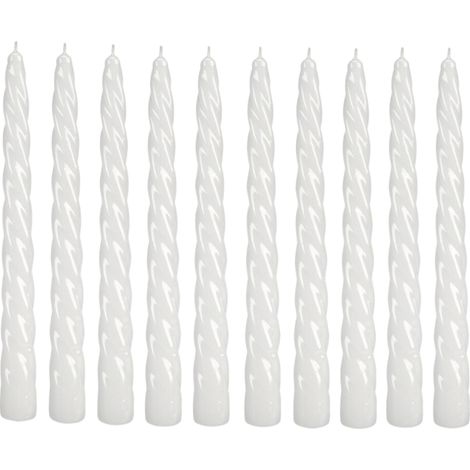 Vela blanca rizada de 24 cm, 10 unidades (1/2)