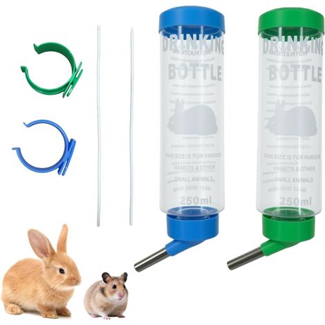 Rabbit Feeding Bottle, Guinea Pig Feeding Bottle, Rabbit Feeding Bottle for Cage, Rabbit Drinker, Rabbit Water Dispenser with Stand, Rabbit Accessory (1/5)