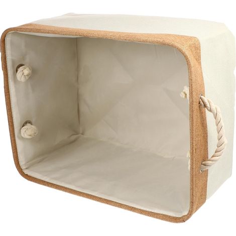 Panier de Rangement Portable Organisateur Pratique en Lin Vert Facile à Utiliser pour Vêtements et Articles Divers pour Chambre ou Salon Moderne (1/5)