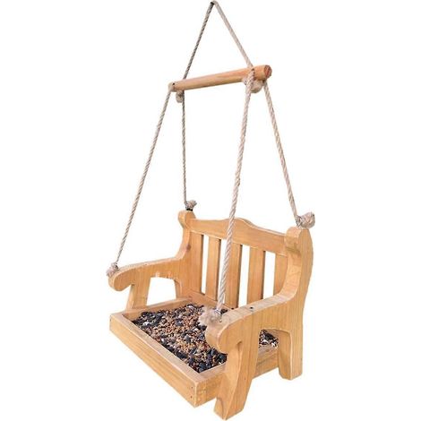 Mangeoire automatique en bois pour oiseaux, mangeoire suspendue pour animaux de compagnie - (1/5)