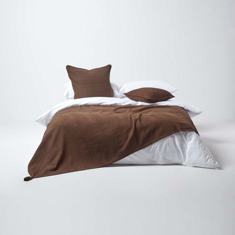 HOMESCAPES Jeté de lit ou de canapé - Rajput - Chocolat - 255 x 360 cm
