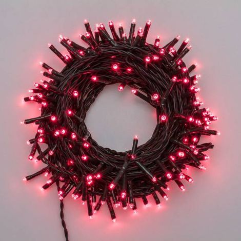 Guirlande lumineuse rouge 13m 180mini LED 8 modes d'animations câble vert Lotti (1/5)