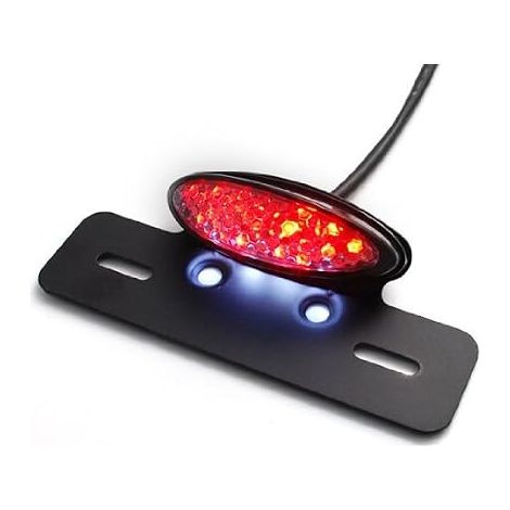 Personnalisé Noir LED Feu Arrière Intégré De Frein Lumière Signaux De Signalisation Plaque D'immatriculation Lumière Fender Eliminator Plaque Porte-étiquette Convient La Plus Moto (1/5)