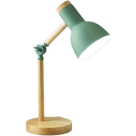 Tigrezy lampe de table nordique chambre lampe de chevet protection des yeux des enfants lampe de lecture lampe de bureau réglable Led E27 étude veilleuse ( vert）