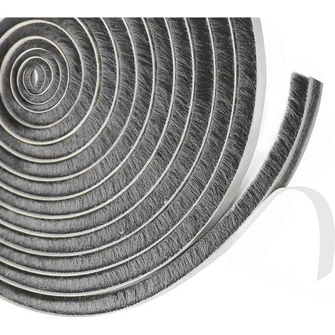 Joint brosse porte coulissante,9 mm(B) x 15 mm(D) x6M(L) Joint Fenetrepour Lsolation Phonique Porte,volet isolant (1/4)