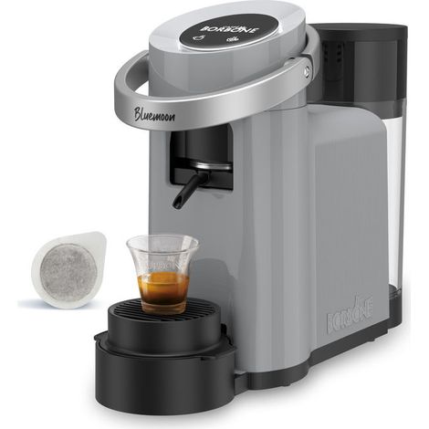 Caffè Borbone Bluemoon Macchina da Caffè a Cialde ESE 44mm Multifunzione per Espresso, Infusi e Bevande Calde, Pressione 15 bar, Serbatoio 0.9L - Grigia