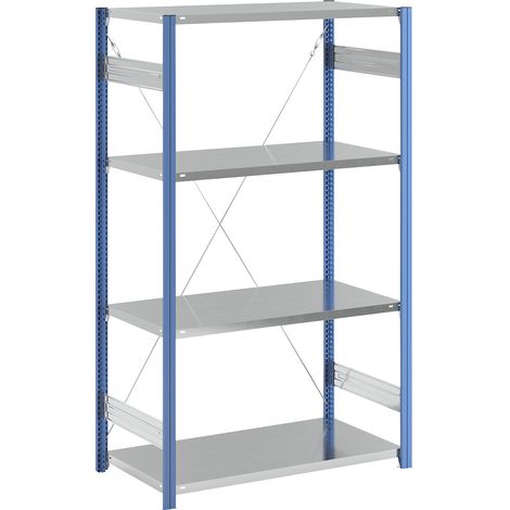eurokraft pro, Rayonnage emboîtable à tablettes, bleu/galvanisé (1/5)