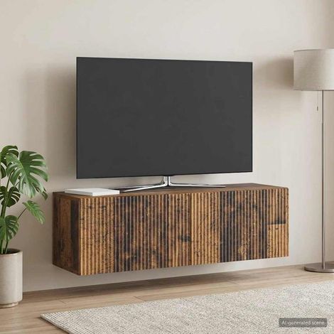 Wandmontierter TV-Schrank Altholz 98 x 31 x 30 cm Holzwerkstoff (1/5)