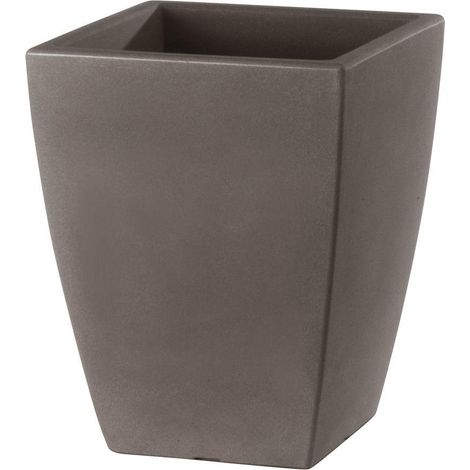 Vase ''Quadro Veneto Essential'' aus Kunststoff für Blumen und Pflanzen für draußen und Garten. -50 cm / Cappuccinofarben (1/5)