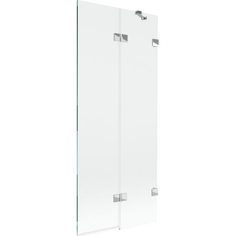 Mexen Lunar Badewannenwand 2-flügelig rechts 80 x 150 cm, transparent, Chrom - 897-080-100-01-00-P (1/5)