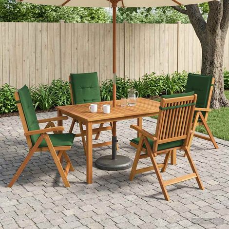 vidaXL Juego de comedor de jardín de 5 piezas Natural (1/5)