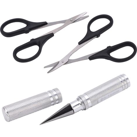 Kit de ciseaux courbes universels pour voitures et drones radiocommandés (0-14 mm) - Accessoire de perforation argenté (1/5)