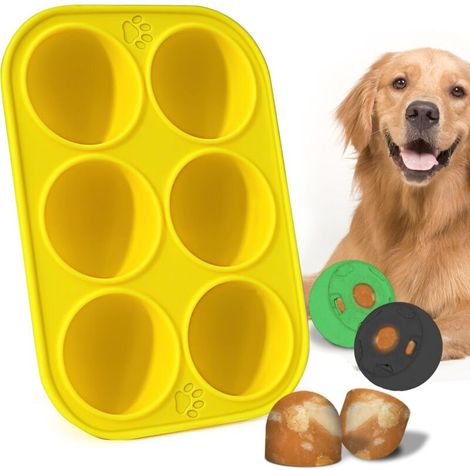 Set mit 2 Silikon-Leckerliformen mit je 6 Mulden für große Hunde – Wiederverwendbar zur Zubereitung von Welpen-Lieblingsleckerlis aus dem Gefrierschrank (1/5)